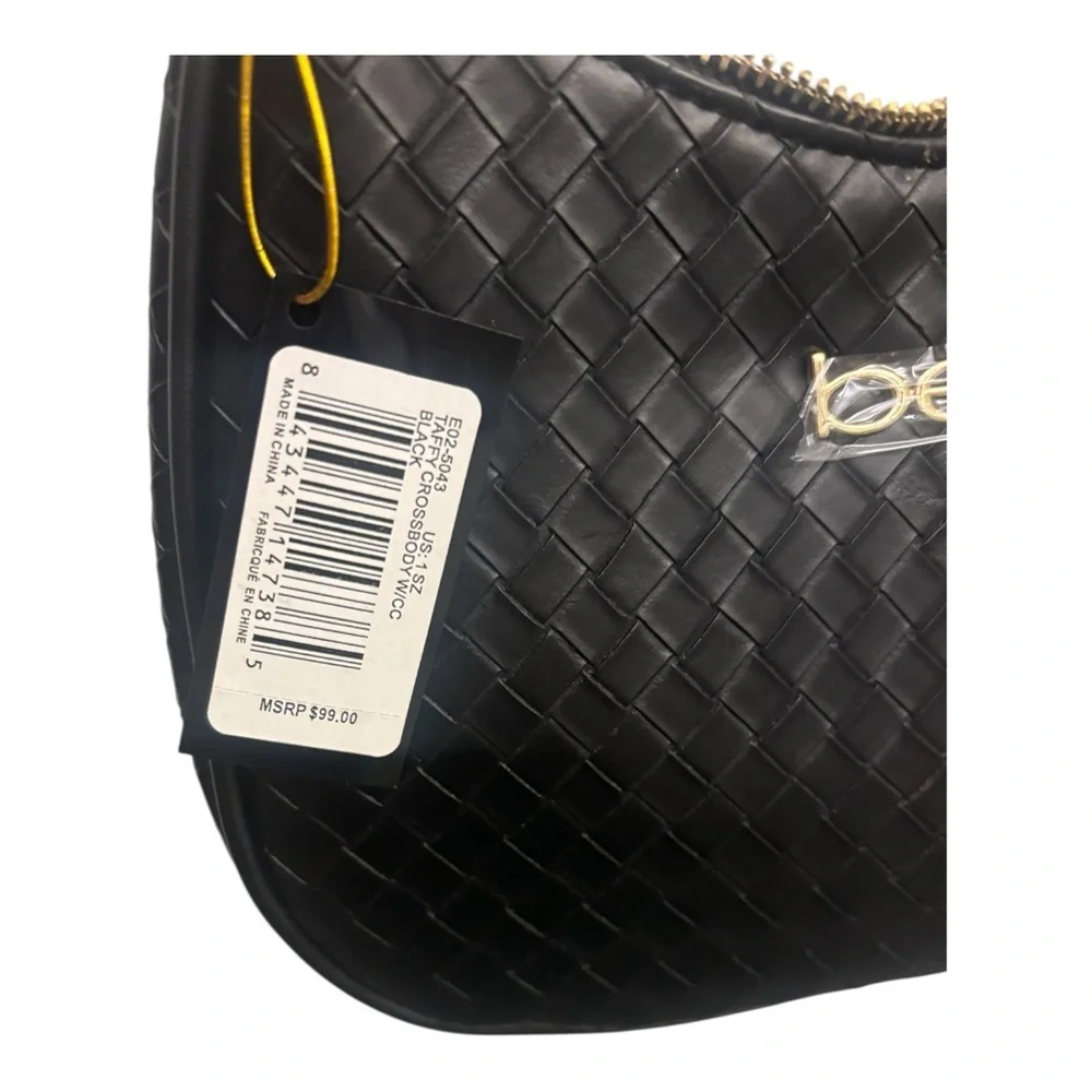 Bebe Taffy Elegant Black Crossbody Bag with Gold Accents - MSRP $99 NWT - Picture 2 of 3